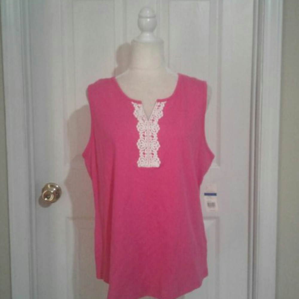 Nwt Kim.Rogers Petite  Pink Pop Top PXL